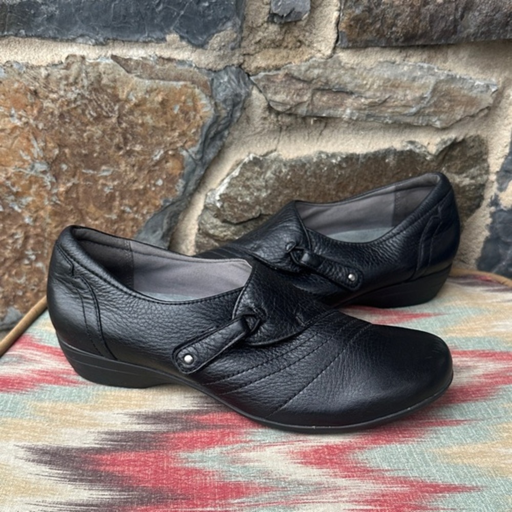Dansko Black Leather Comfort Slip-On Loafers Size 40 (US 9.5-10)